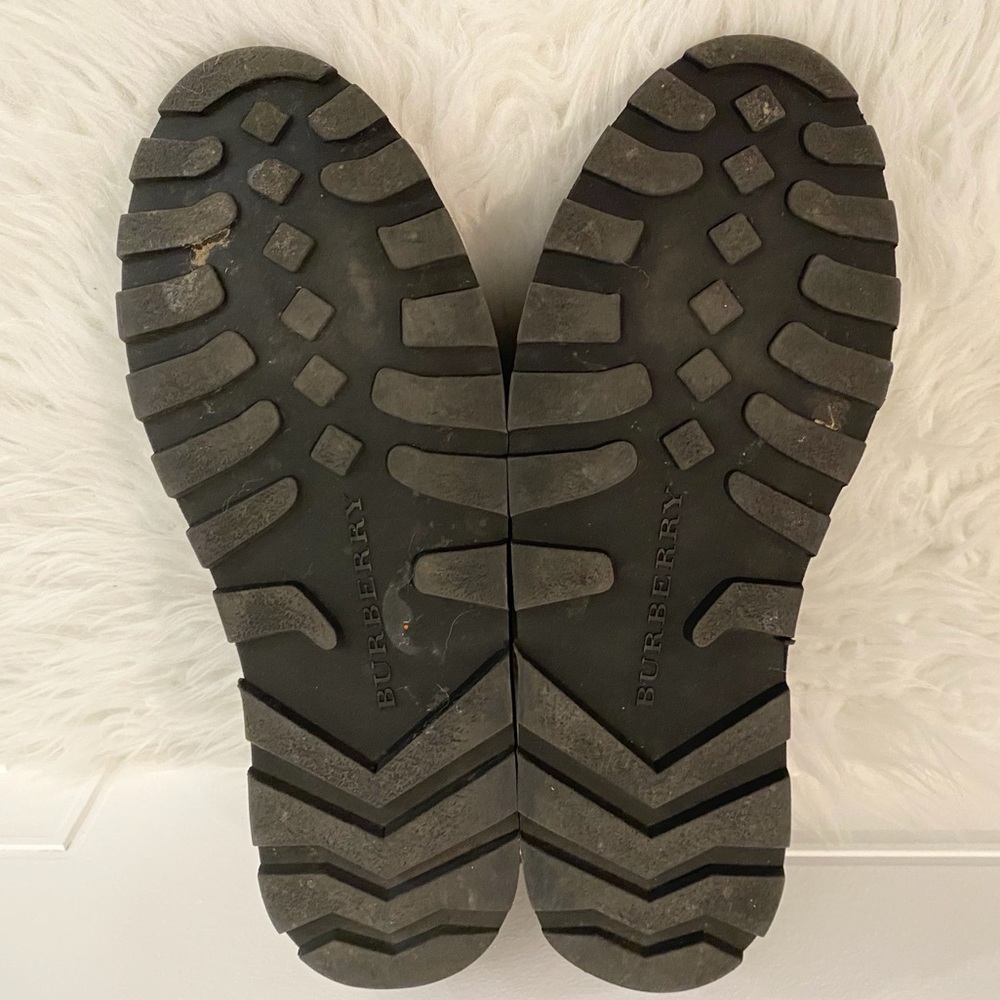 Burberry Black Leather Moto Combat Lace Up Military Boots Sneakers Shoes Sz 40 7 - Picture 12 of 16